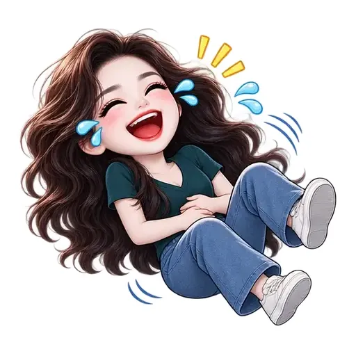 AI emoji sticker "LOL" made from a photo — animated