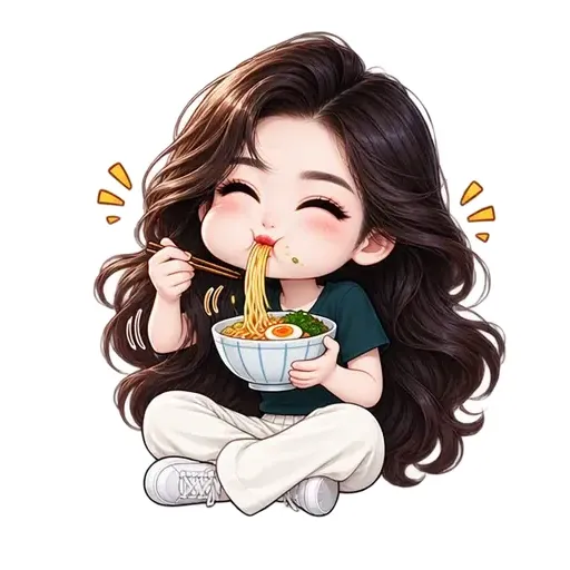AI emoji sticker "Eating" made from a photo — animated